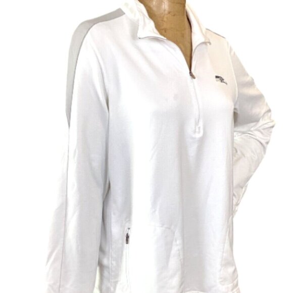Antigua 1/4 Zip Pullover Top White Seattle Seahawks Men's L #33F - Picture 4 of 10